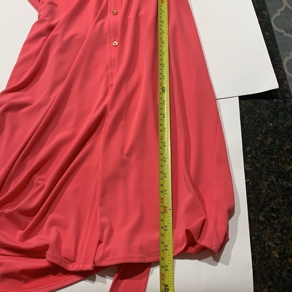 Calvin Klein hibiscus pink shirt dress. Size 6 - Picture 5 of 7